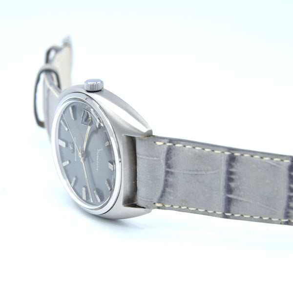 1960s Bucherer 1888 Automatic swiss classic wristwatch with Graphite dial in Stainless Steel