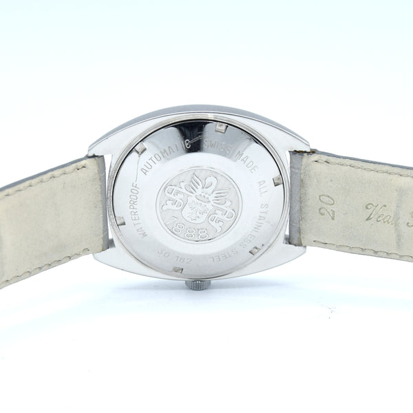 1960s Bucherer 1888 Automatic swiss classic wristwatch with Graphite dial in Stainless Steel