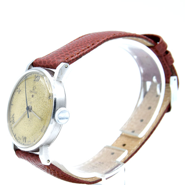 1939 Rare Omega Brazilian market CK2099 'Teddington' Red Star with raised roman numerals 30T2 PC
