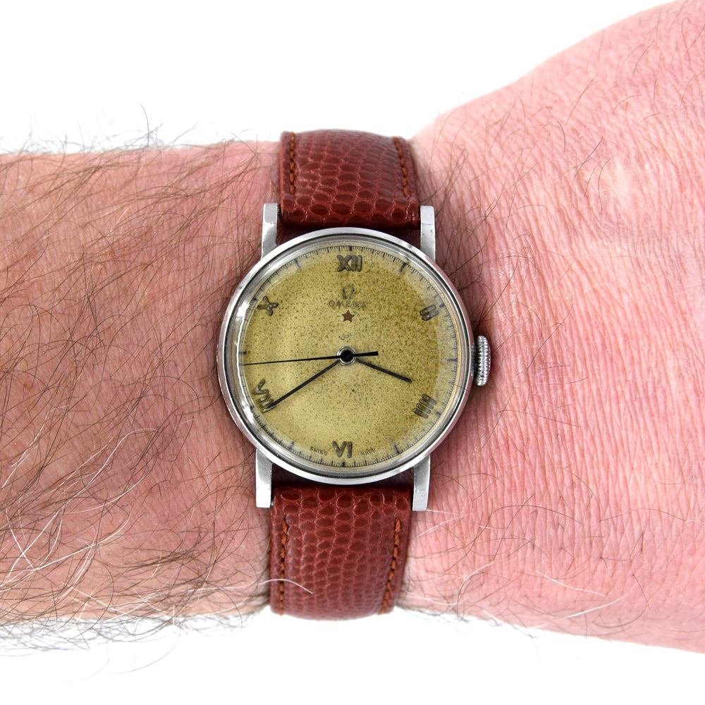 1939 Rare Omega Brazilian market CK2099 'Teddington' Red Star with raised roman numerals 30T2 PC