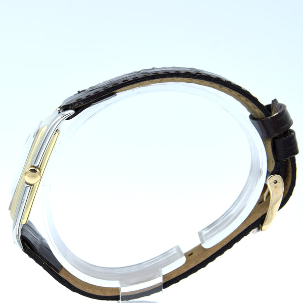 1928 Longines super rare and special Art Deco solid 18k two colour gold tank watch cal 8.28