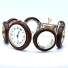 1970s Rare and Fantastic ladies Favre-Leuba NOS unused 'Wood Watch' in silver and wood