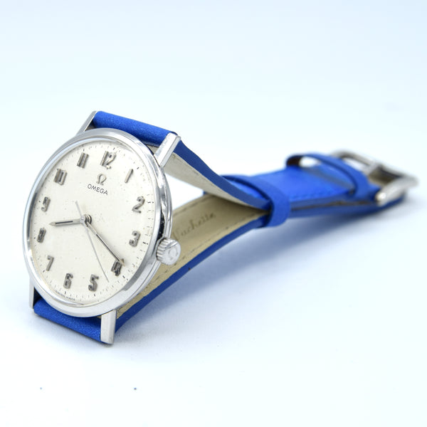 1970 Omega Manual Wind with Unusual Arabic Numerals Model 131.019 in Stainless Steel