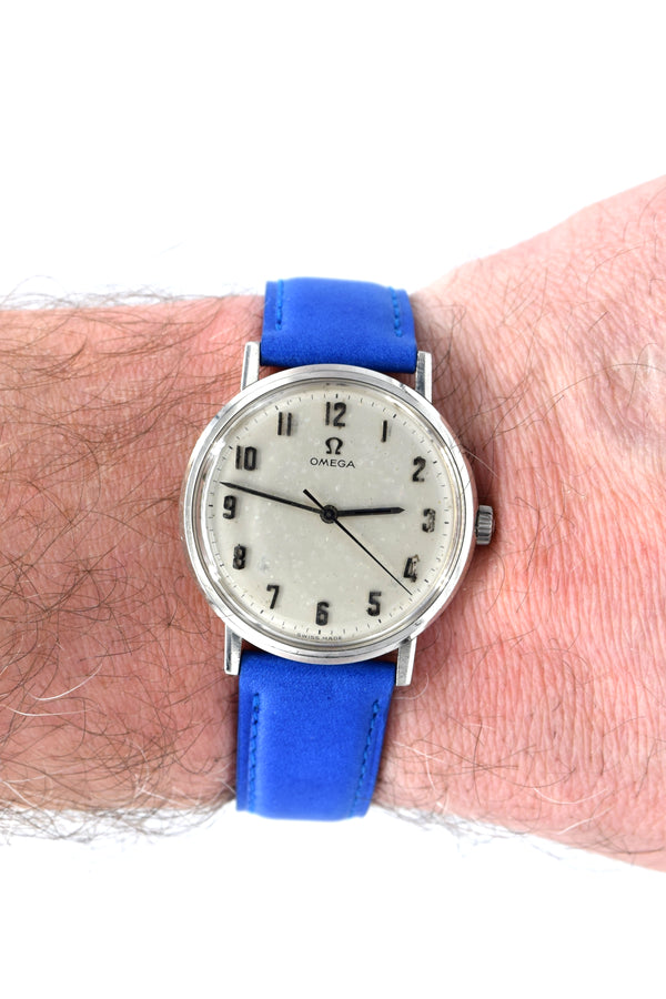 1970 Omega Manual Wind with Unusual Arabic Numerals Model 131.019 in Stainless Steel