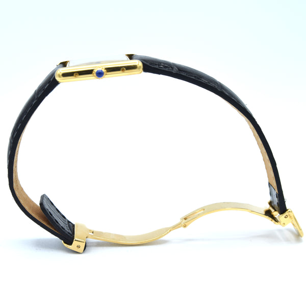 1998 Classic Cartier Tank Must De with 'Lemon' Roman Numeral Dial with full box and papers