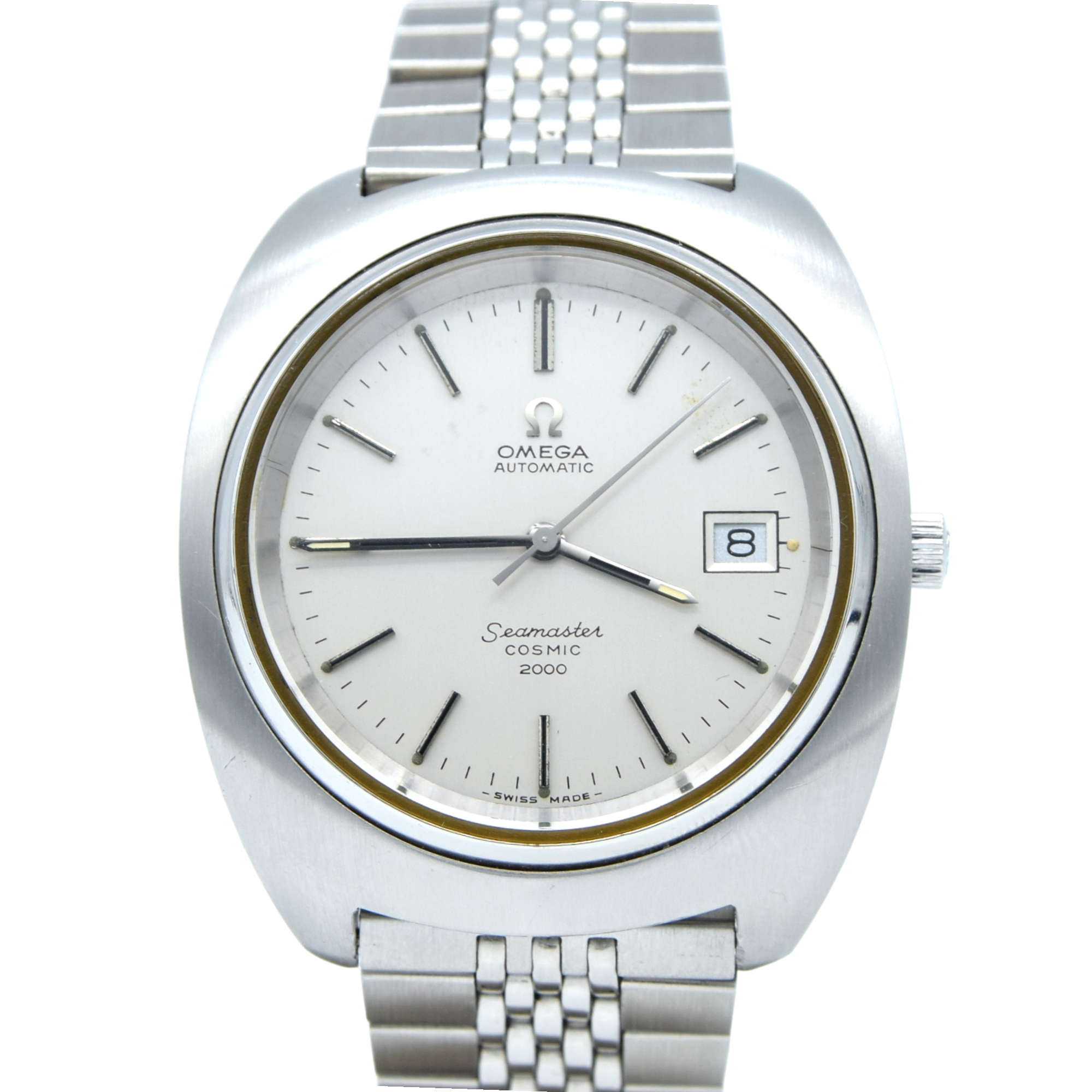 1972 Large Seamaster Cosmic 2000 Automatic Date Date Model 166.132 silvered dial on Bracelet