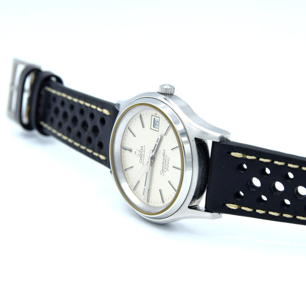 1973 Omega Large 38mm Seamaster Cosmic 2000 Automatic Date Model 166.128 with Silvered Dial