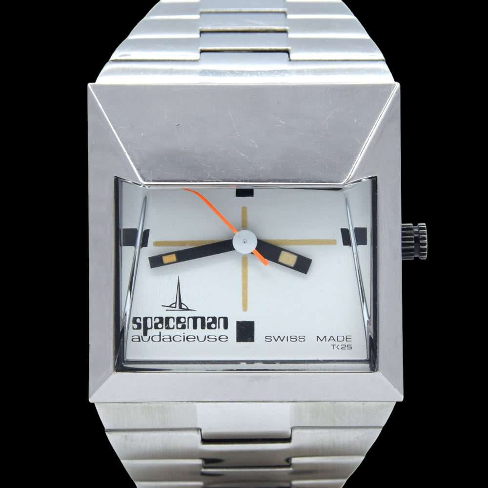 1974 Spaceman Audacieuse White dial original wristwatch designed by Andre Le Marquand