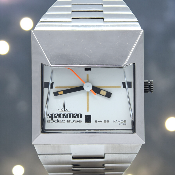 1974 Spaceman Audacieuse White dial original wristwatch designed by Andre Le Marquand