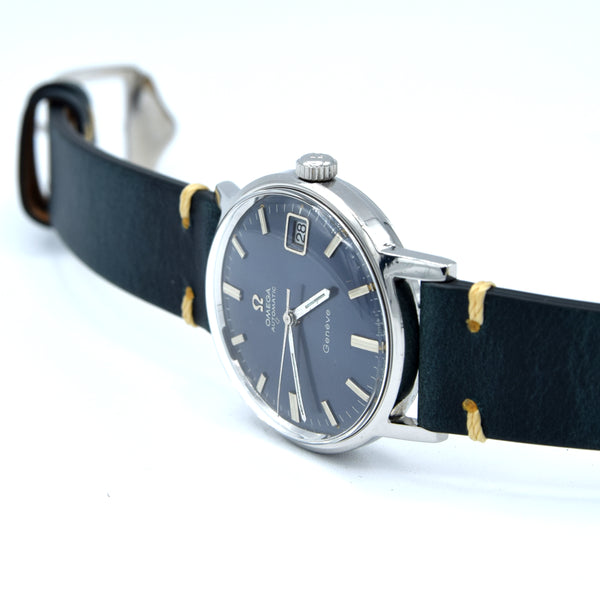 1969 Omega Geneve Automatic calendar  Model 166.070 with Stunning Rare Electric Blue Dial caliber 565