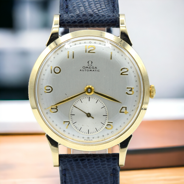 1949 Omega automatic watch in 9ct Gold with stunning original Arabic numerals bumper caliber