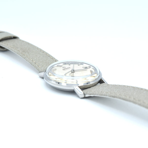 1963 Omega Automatic Seamaster De Ville Date Model 166.020 Wristwatch with Linen Dial