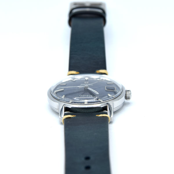 1969 Omega Geneve Automatic calendar  Model 166.070 with Stunning Rare Electric Blue Dial caliber 565