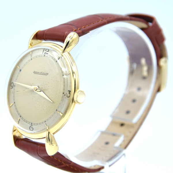 1948 Jaeger-LeCoultre Solid 18ct Gold Dress Watch with Original Patina Dial & Teardrop Lugs
