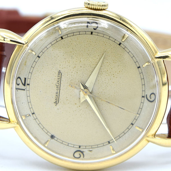 1948 Jaeger-LeCoultre Solid 18ct Gold Dress Watch with Original Patina Dial & Teardrop Lugs