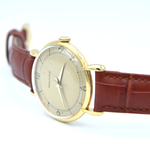 1948 Jaeger-LeCoultre Solid 18ct Gold Dress Watch with Original Patina Dial & Teardrop Lugs