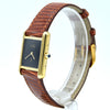 1990s Cartier Ladies Tank Swiss quartz with Black gloss onyx type Dial in 925 Sterling Silver Gilt Vermeil Case with Box