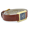 1990s Cartier Ladies Tank Swiss quartz with Black gloss onyx type Dial in 925 Sterling Silver Gilt Vermeil Case with Box