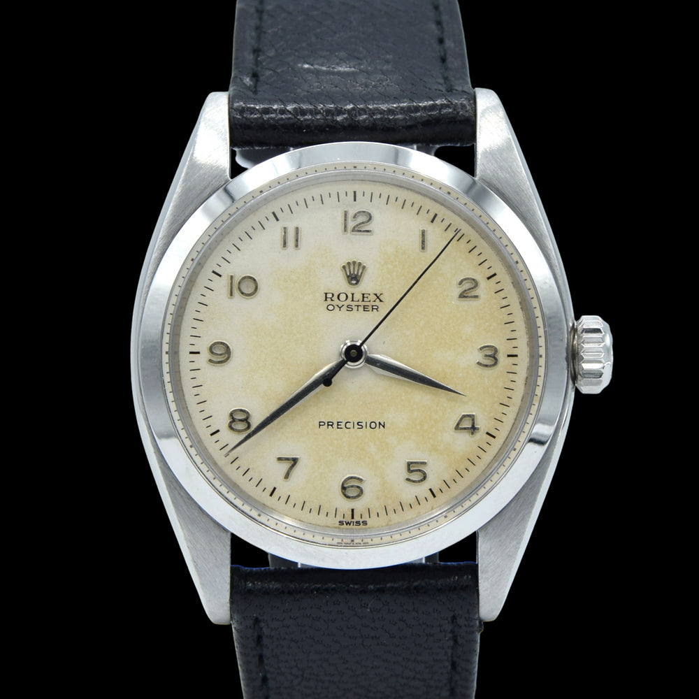 1957 Rolex Oyster Precision 6422 Wristwatch with Arabic numerals in Stainless Steel with Rolex Strap & Buckle