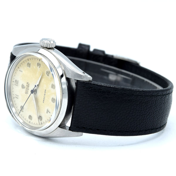 1957 Rolex Oyster Precision 6422 Wristwatch with Arabic numerals in Stainless Steel with Rolex Strap & Buckle