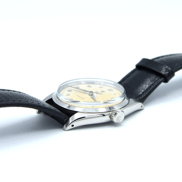 1957 Rolex Oyster Precision 6422 Wristwatch with Arabic numerals in Stainless Steel with Rolex Strap & Buckle