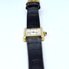1980s Ladies Swiss Quartz Cartier Tank with unusual Roman rail track Dial in Sterling Silver Gilt Vermeil