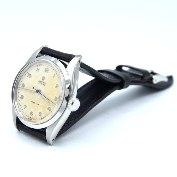 1957 Rolex Oyster Precision 6422 Wristwatch with Arabic numerals in Stainless Steel with Rolex Strap & Buckle
