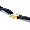 1980s Ladies Swiss Quartz Cartier Tank with unusual Roman rail track Dial in Sterling Silver Gilt Vermeil