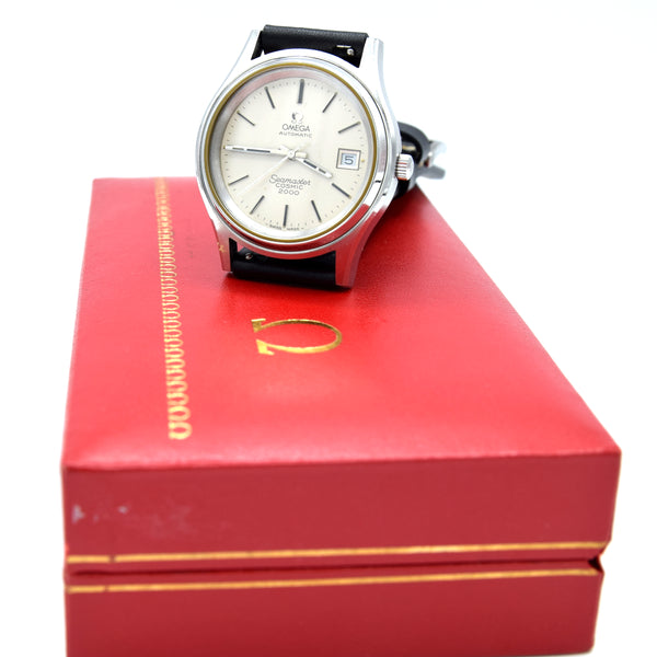1973 Omega Large 38mm Seamaster Cosmic 2000 Automatic Date Model 166.128 with Silvered Dial