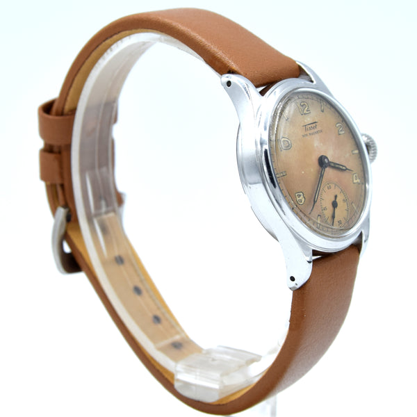 1944 Tissot Antimagnetique Manual Wind Wristwatch Model 6076 with Original Patina dial