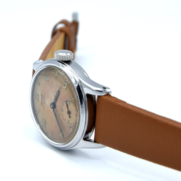 1944 Tissot Antimagnetique Manual Wind Wristwatch Model 6076 with Original Patina dial