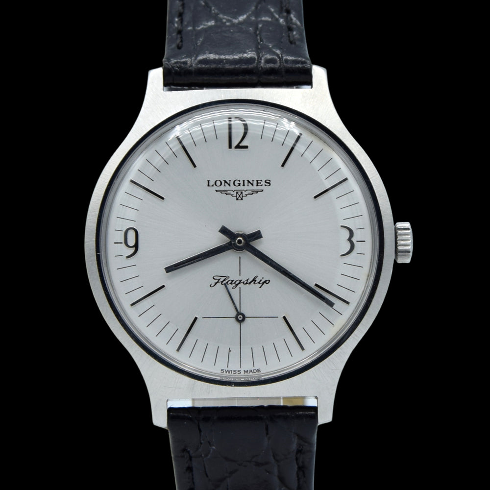 1974 Stunning Longines Flagship box set Model 3106 - retro railway type dial in Stainless Steel
