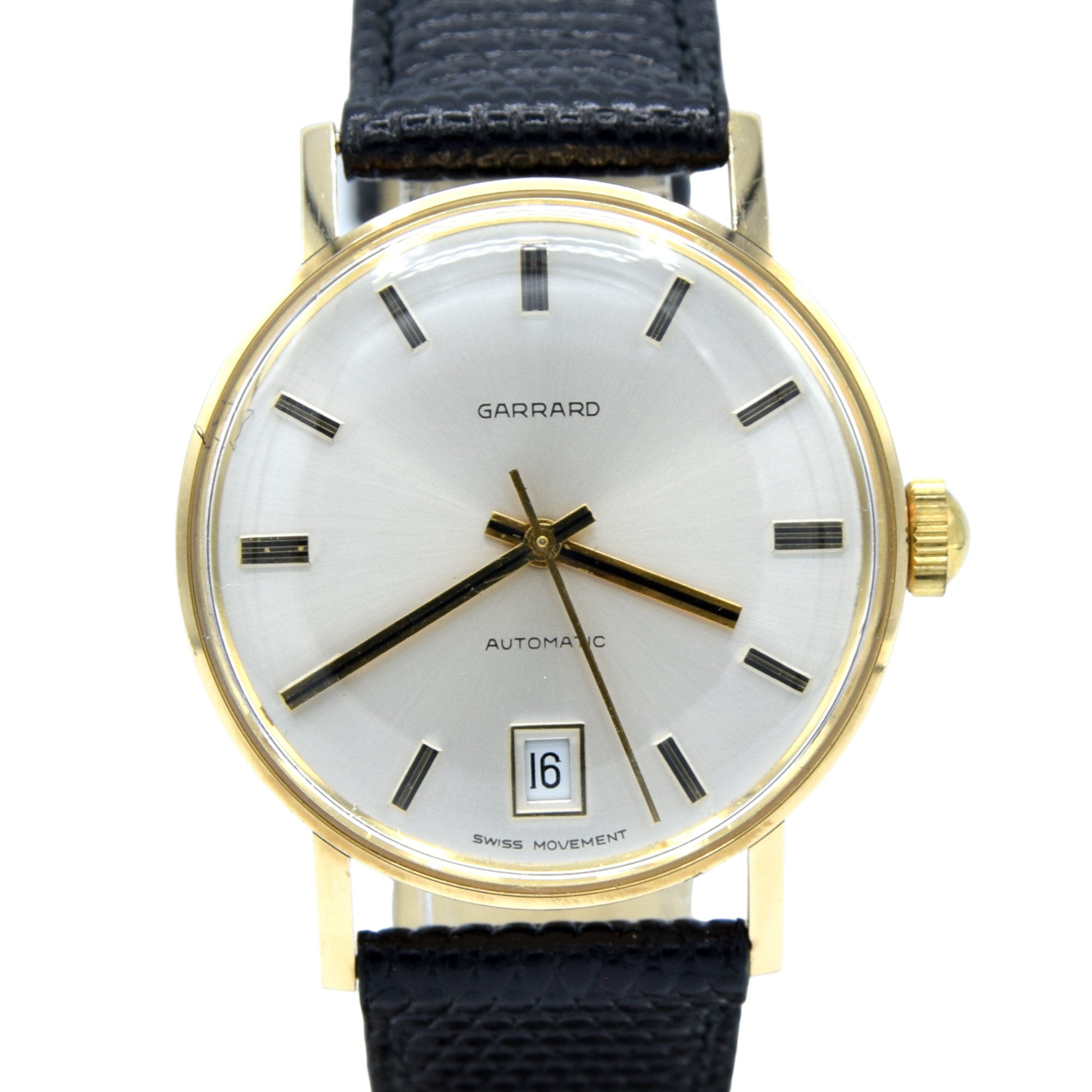 1979 Garrard Automatic Date Wristwatch in solid 9ct Gold with Original Box