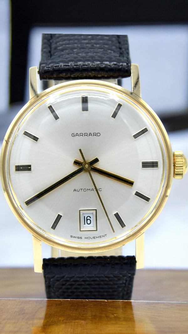 1979 Garrard Automatic Date Wristwatch in solid 9ct Gold with Original Box