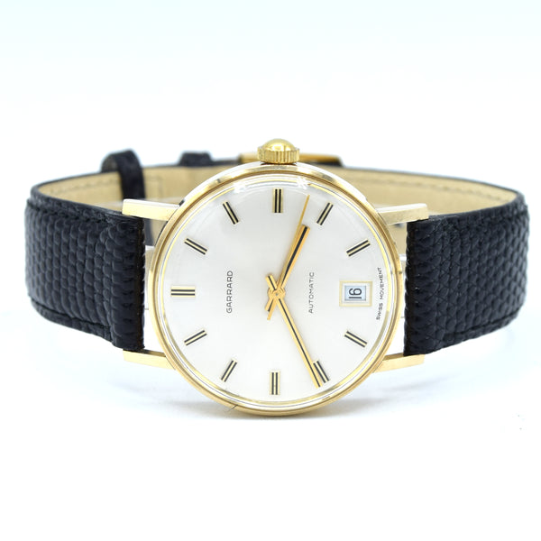 1979 Garrard Automatic Date Wristwatch in solid 9ct Gold with Original Box