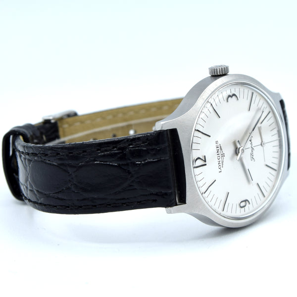 1974 Stunning Longines Flagship box set Model 3106 - retro railway type dial in Stainless Steel