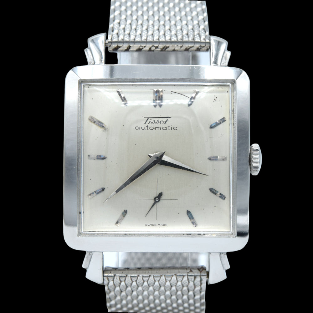 1953 Tissot Rare "Cioccolatone" 8702 large square Automatic bumper watch with fancy lugs