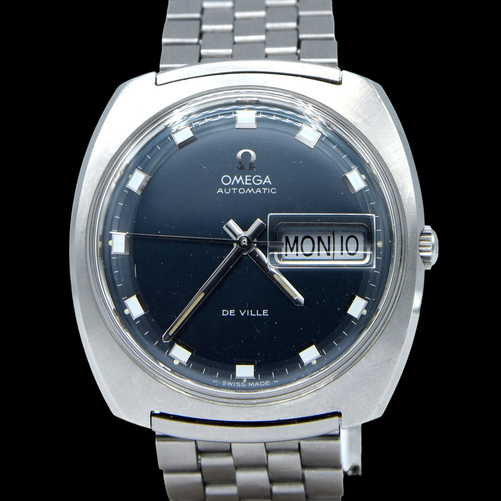1969 Omega Automatic De Ville Day/Date with Matte Blue Dial in Stainless Steel Model 166.053