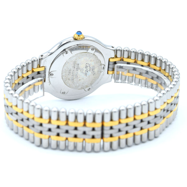 1990s Must De Cartier 21 Unisex Swiss Quartz Wristwatch in Gold and Steel on Bracelet Model 1330