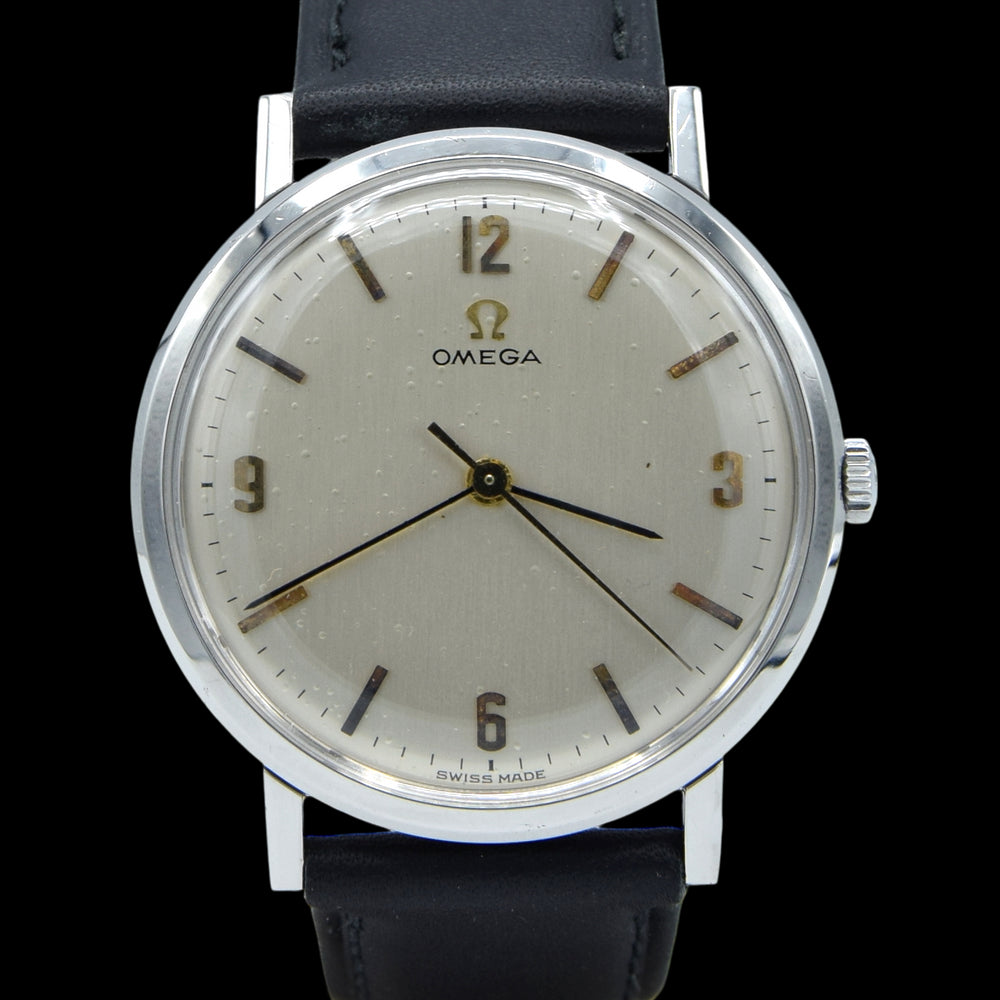 (RESERVED) 1967 Omega Explorer dial Unusual Arabic Numerals Model 131.019 with papers - books and original receipt