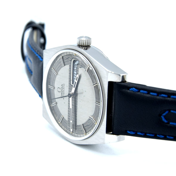 1969 Omega sharp Rare 'Barcode Dial' Automatic Day/Date in Stainless Steel Model 166.0141