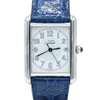 2000s Large Cartier Tank Date with Arabic Numerals Model 2414 in Silver with Deployment Clasp, Box and Books