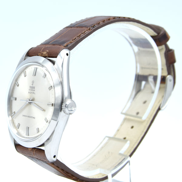 1965 Tudor Oyster Royal Wristwatch Model 7984 with Satin Silvered Dial in Stainless Steel 34mm