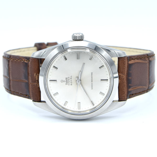 1965 Tudor Oyster Royal Wristwatch Model 7984 with Satin Silvered Dial in Stainless Steel 34mm