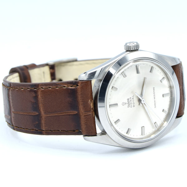 1965 Tudor Oyster Royal Wristwatch Model 7984 with Satin Silvered Dial in Stainless Steel 34mm