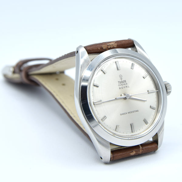 1965 Tudor Oyster Royal Wristwatch Model 7984 with Satin Silvered Dial in Stainless Steel 34mm
