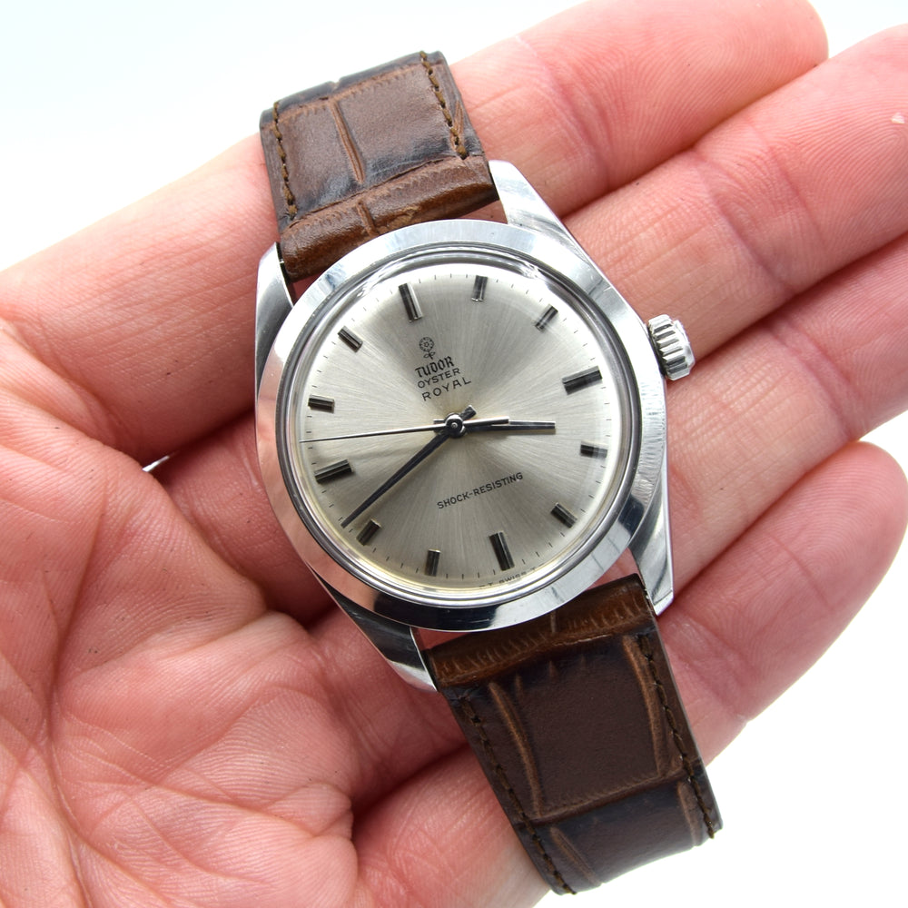 1965 Tudor Oyster Royal Wristwatch Model 7984 with Satin Silvered Dial in Stainless Steel 34mm