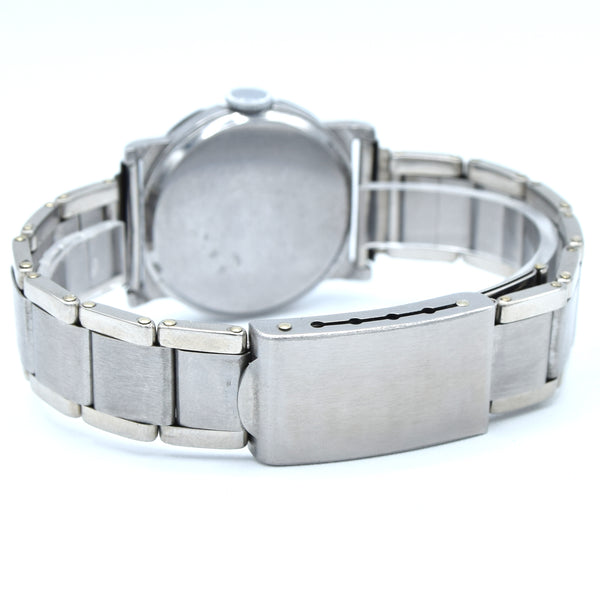 1934 Rare Omega Foibos CK 785 with Deco Enamelled Dial in Stainless Steel on Period Swiss Bracelet