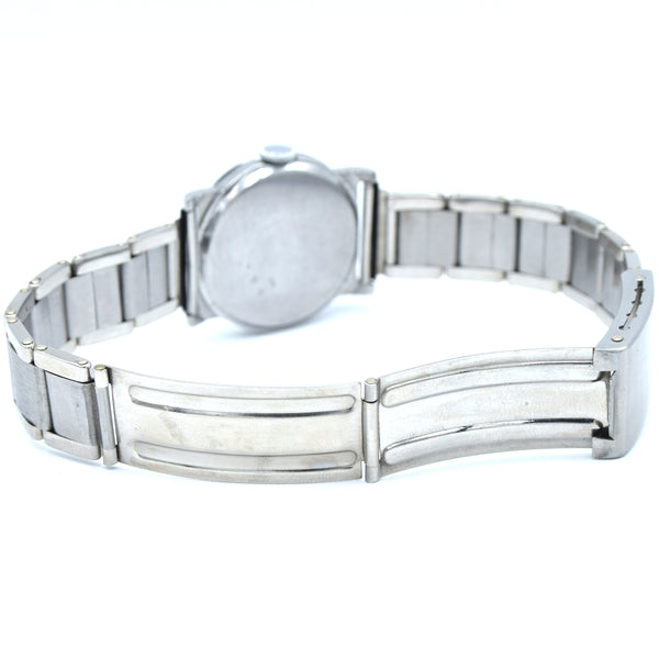 1934 Rare Omega Foibos CK 785 with Deco Enamelled Dial in Stainless Steel on Period Swiss Bracelet