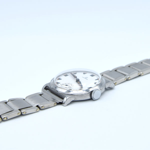 1934 Rare Omega Foibos CK 785 with Deco Enamelled Dial in Stainless Steel on Period Swiss Bracelet